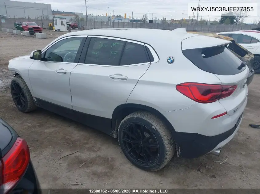 2018 BMW X2 xDrive28I VIN: WBXYJ5C38JEF77355 Lot: 12308762