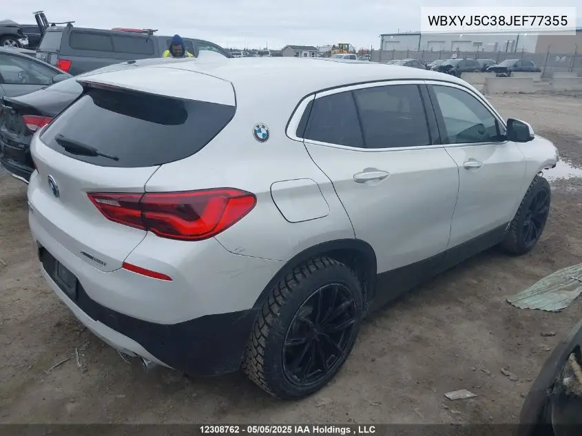 2018 BMW X2 xDrive28I VIN: WBXYJ5C38JEF77355 Lot: 12308762