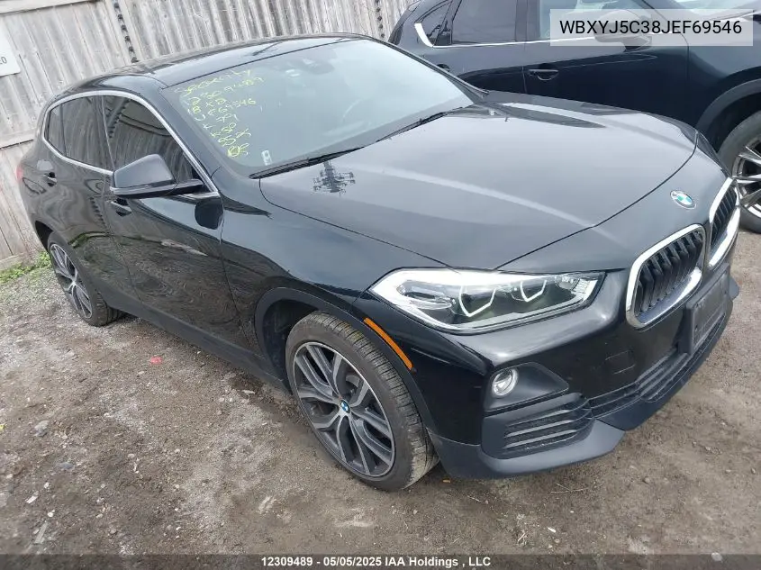 2018 BMW X2 xDrive28I VIN: WBXYJ5C38JEF69546 Lot: 12309489