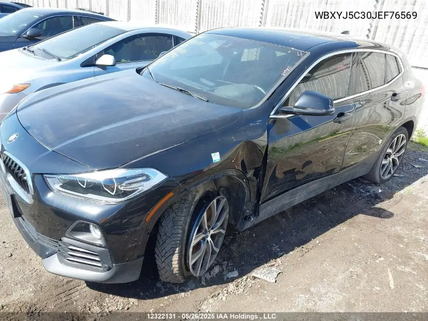 2018 BMW X2 X2 VIN: WBXYJ5C30JEF76569 Lot: 12322131