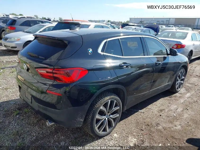 2018 BMW X2 X2 VIN: WBXYJ5C30JEF76569 Lot: 12322131