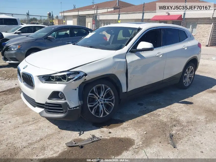 2018 BMW X2 xDrive28I VIN: WBXYJ5C35JEF70167 Lot: 42217732