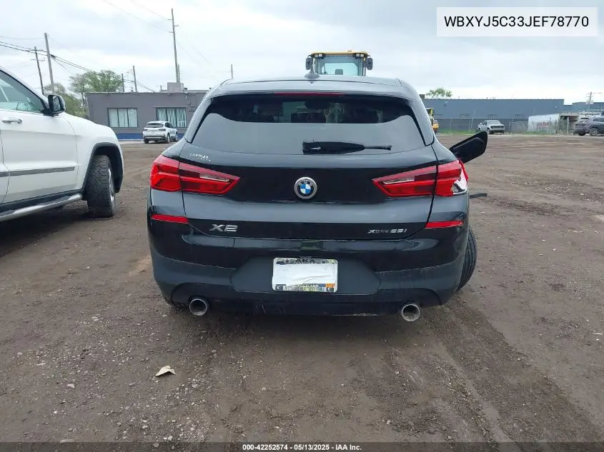 2018 BMW X2 xDrive28I VIN: WBXYJ5C33JEF78770 Lot: 42252574