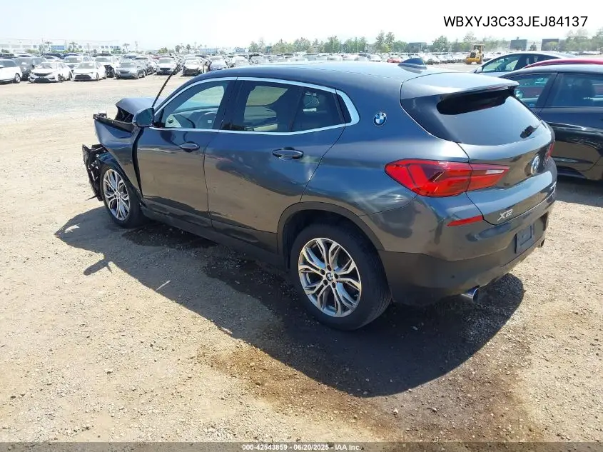 2018 BMW X2 Sdrive28I VIN: WBXYJ3C33JEJ84137 Lot: 42543859