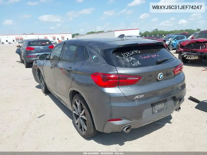 2018 BMW X2 xDrive28I VIN: WBXYJ5C31JEF74247 Lot: 42546955