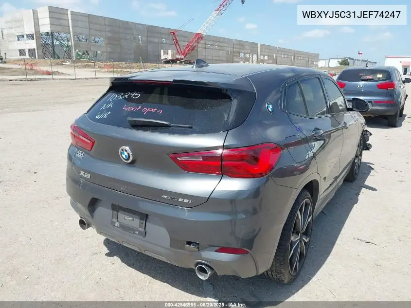 2018 BMW X2 xDrive28I VIN: WBXYJ5C31JEF74247 Lot: 42546955