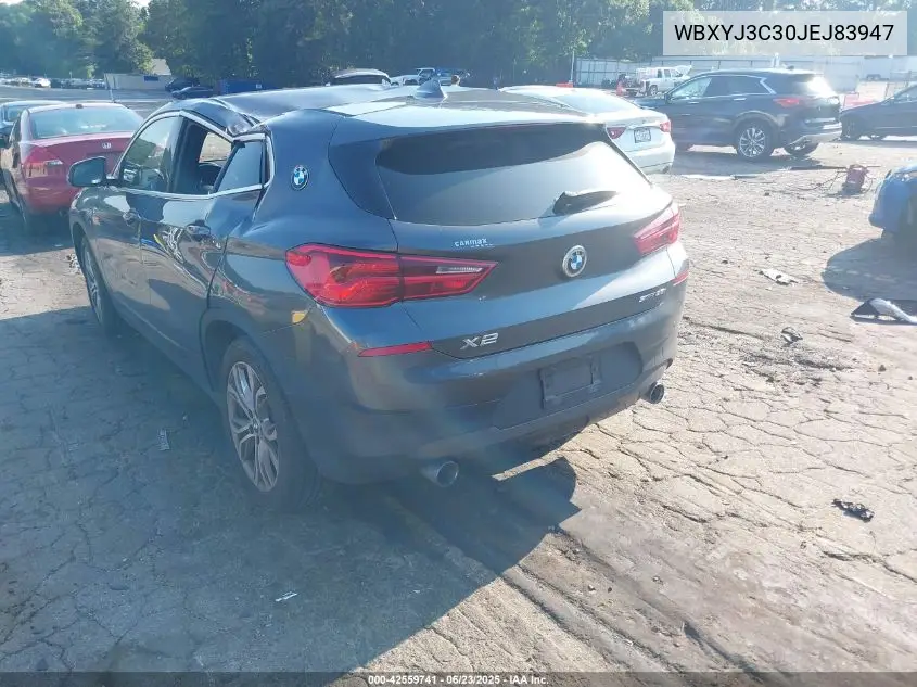 2018 BMW X2 Sdrive28I VIN: WBXYJ3C30JEJ83947 Lot: 42559741