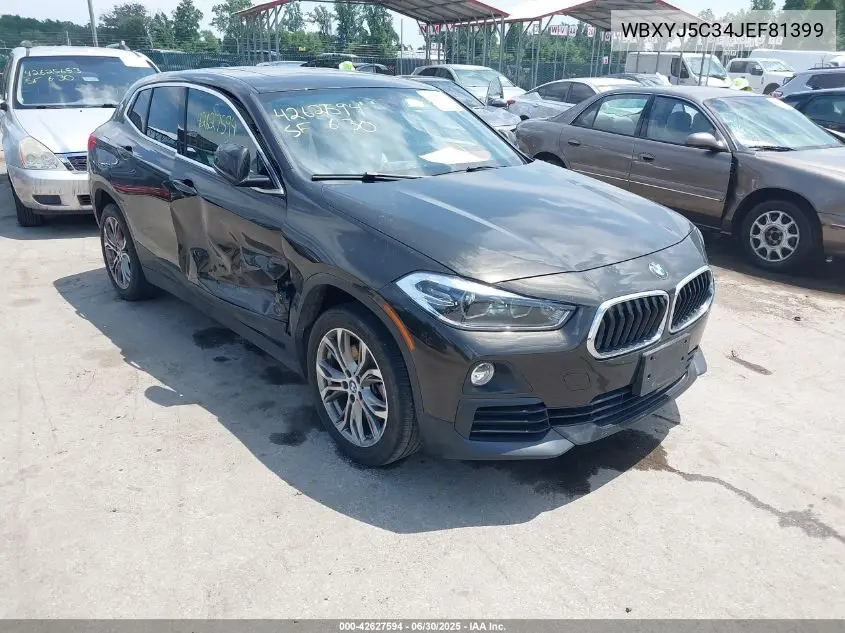 2018 BMW X2 xDrive28I VIN: WBXYJ5C34JEF81399 Lot: 42627594