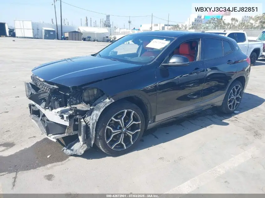 2018 BMW X2 Sdrive28I VIN: WBXYJ3C34JEJ82851 Lot: 42672901