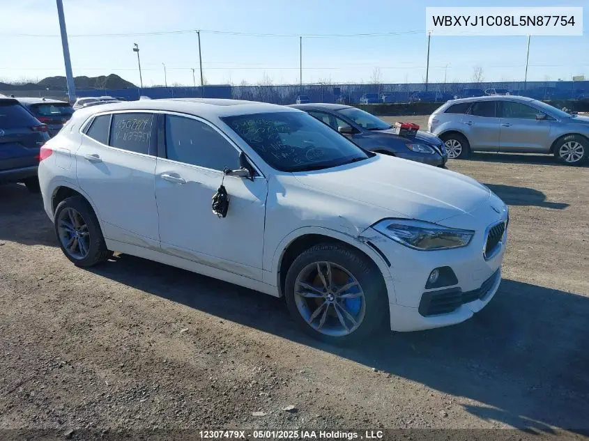 2020 BMW X2 VIN: WBXYJ1C08L5N87754 Lot: 12307479X