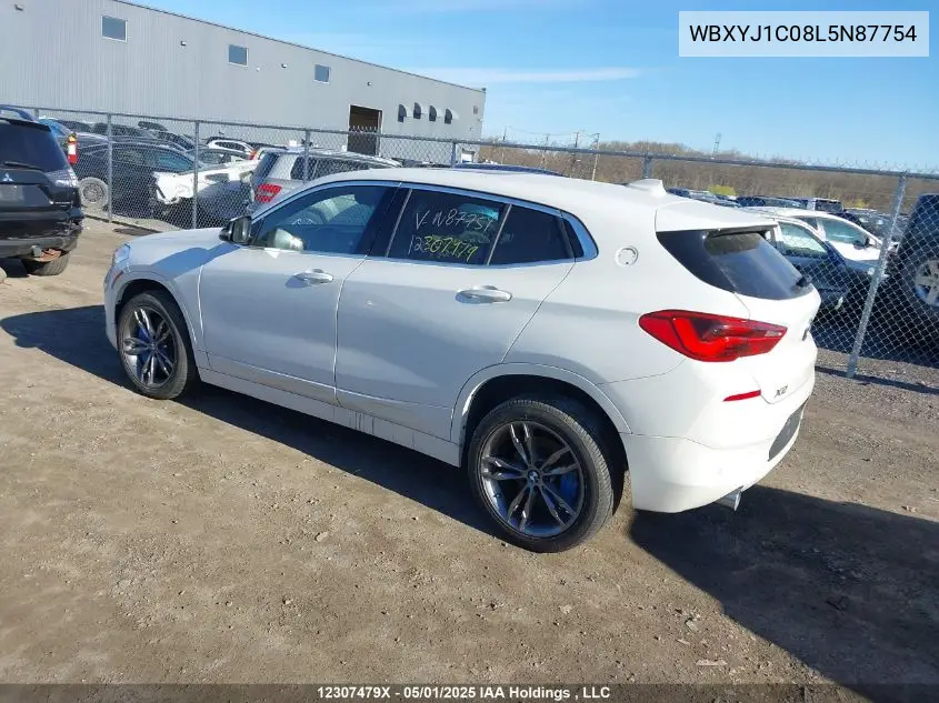 2020 BMW X2 VIN: WBXYJ1C08L5N87754 Lot: 12307479X