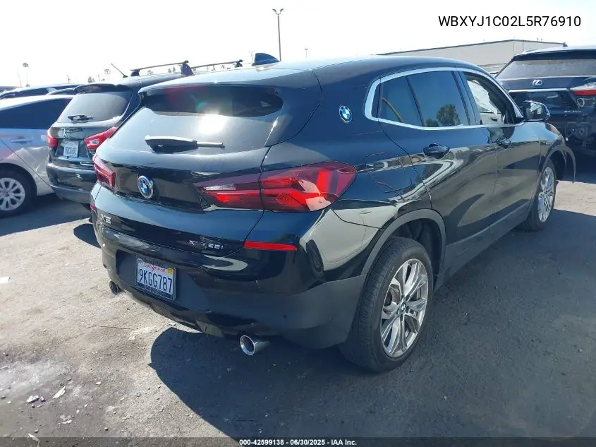 2020 BMW X2 xDrive28I VIN: WBXYJ1C02L5R76910 Lot: 42599138