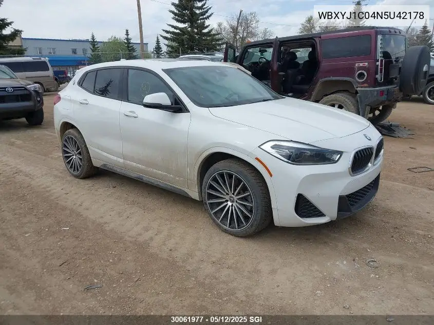 2022 BMW X2 xDrive28I VIN: WBXYJ1C04N5U42178 Lot: 30061977