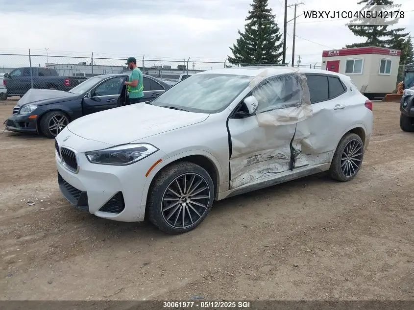 2022 BMW X2 xDrive28I VIN: WBXYJ1C04N5U42178 Lot: 30061977