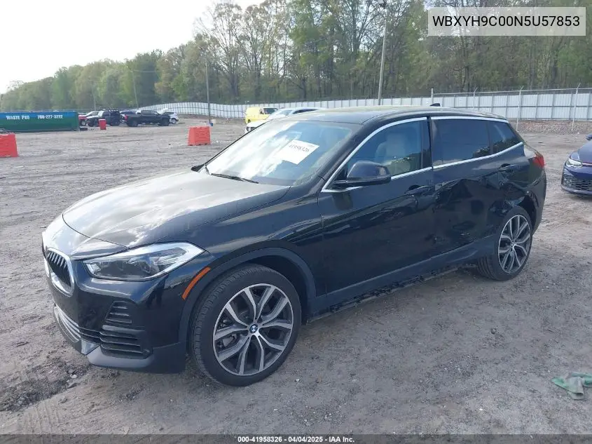 2022 BMW X2 Sdrive28I VIN: WBXYH9C00N5U57853 Lot: 41958326