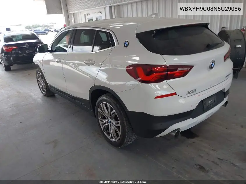 2022 BMW X2 Sdrive28I VIN: WBXYH9C08N5U29086 Lot: 42119627