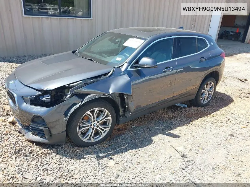 2022 BMW X2 Sdrive28I VIN: WBXYH9C09N5U13494 Lot: 42535094