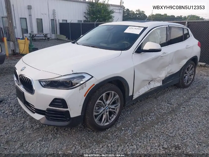 2022 BMW X2 Sdrive28I VIN: WBXYH9C08N5U12353 Lot: 42579393