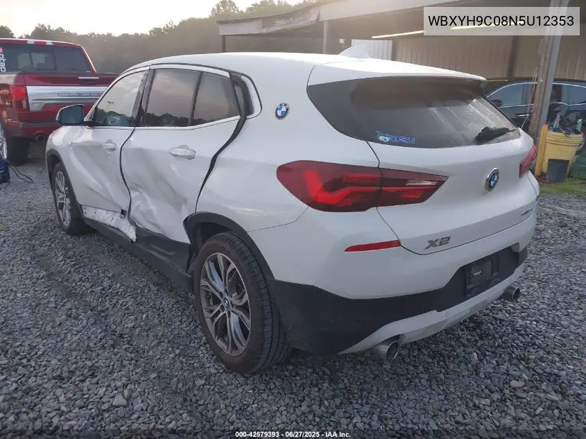 2022 BMW X2 Sdrive28I VIN: WBXYH9C08N5U12353 Lot: 42579393