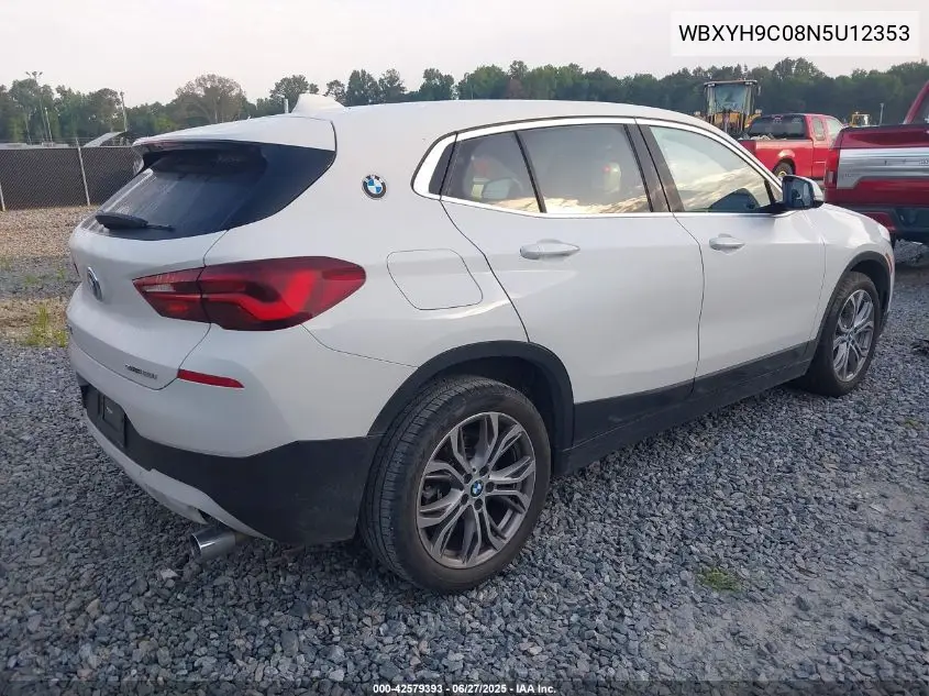 2022 BMW X2 Sdrive28I VIN: WBXYH9C08N5U12353 Lot: 42579393