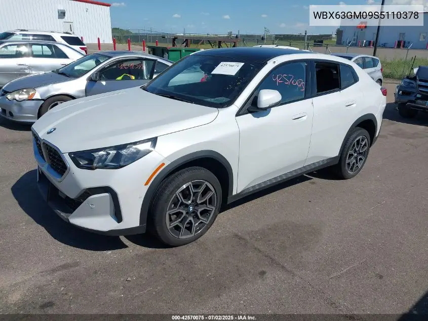 2025 BMW X2 xDrive28I VIN: WBX63GM09S5110378 Lot: 42570075