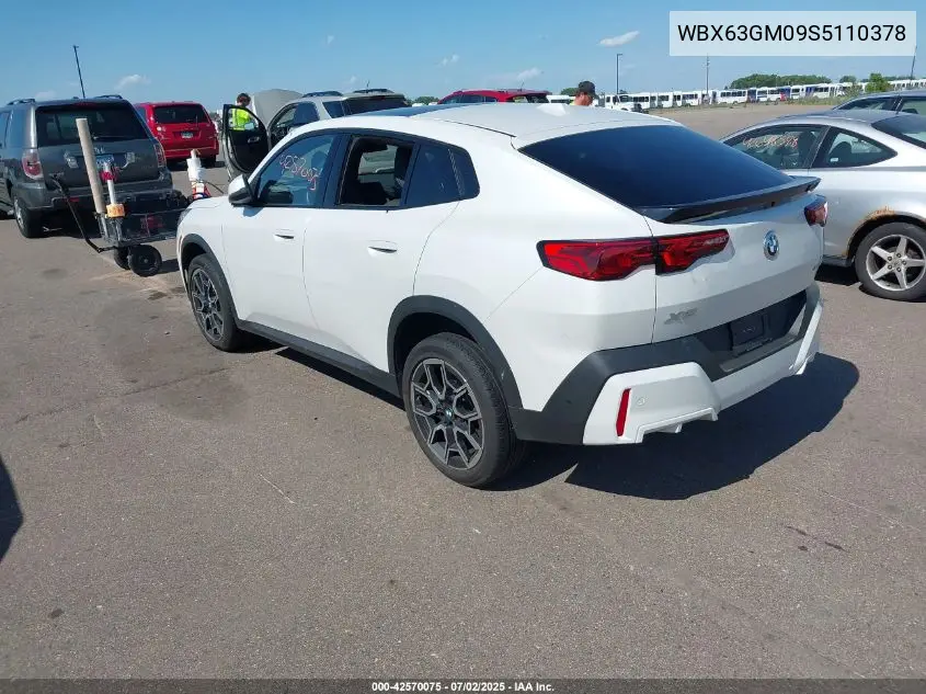 2025 BMW X2 xDrive28I VIN: WBX63GM09S5110378 Lot: 42570075