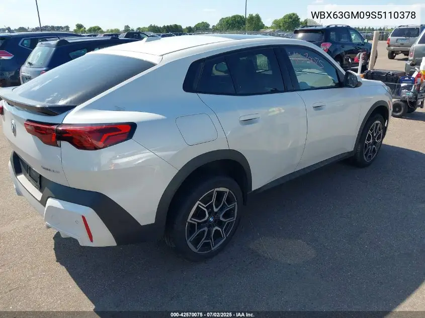 2025 BMW X2 xDrive28I VIN: WBX63GM09S5110378 Lot: 42570075