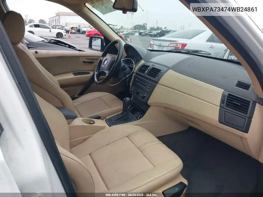 2004 BMW X3 2.5I VIN: WBXPA73474WB24861 Lot: 42561766