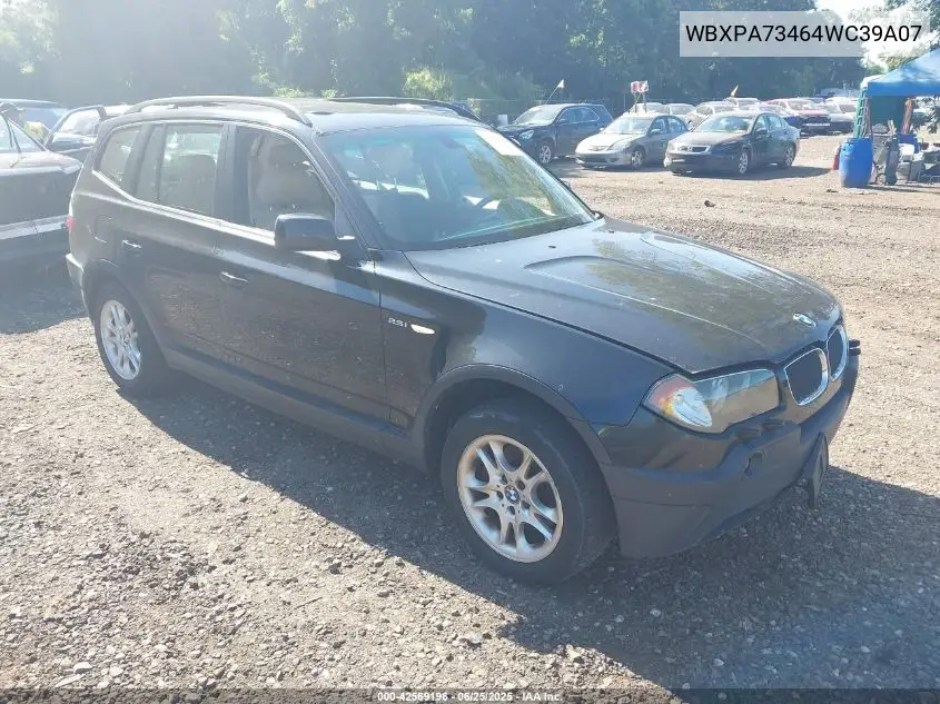 2004 BMW X3 2.5I VIN: WBXPA73464WC39A07 Lot: 42569196