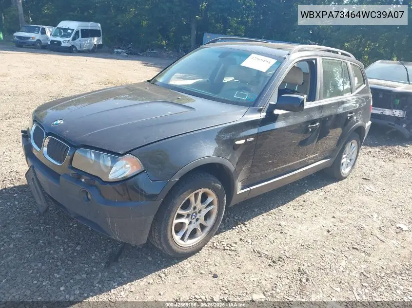 2004 BMW X3 2.5I VIN: WBXPA73464WC39A07 Lot: 42569196