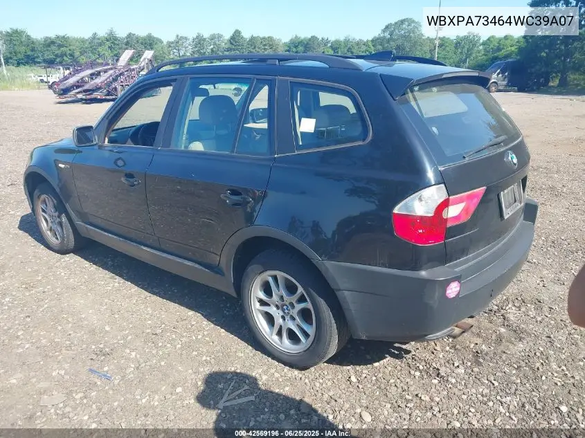 2004 BMW X3 2.5I VIN: WBXPA73464WC39A07 Lot: 42569196