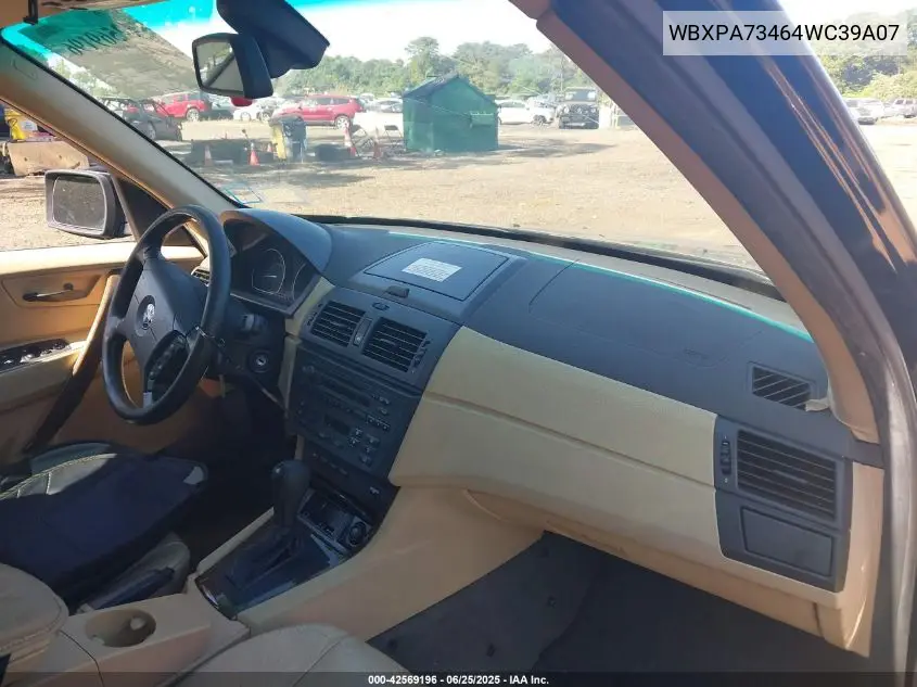 2004 BMW X3 2.5I VIN: WBXPA73464WC39A07 Lot: 42569196