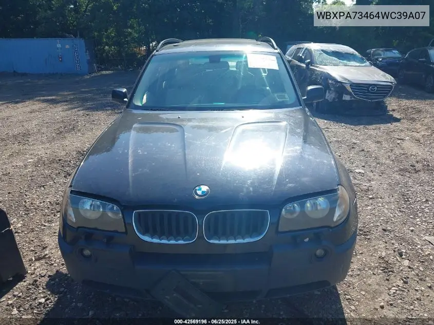 2004 BMW X3 2.5I VIN: WBXPA73464WC39A07 Lot: 42569196