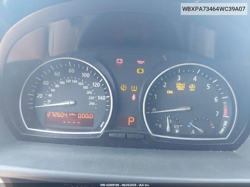 2004 BMW X3 2.5I VIN: WBXPA73464WC39A07 Lot: 42569196