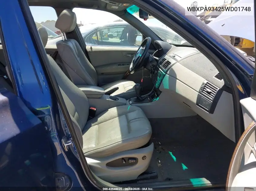 2005 BMW X3 3.0I VIN: WBXPA93425WD01748 Lot: 42546025