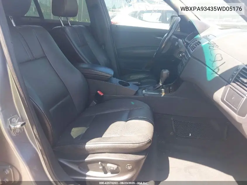 2005 BMW X3 3.0I VIN: WBXPA93435WD05176 Lot: 42578203