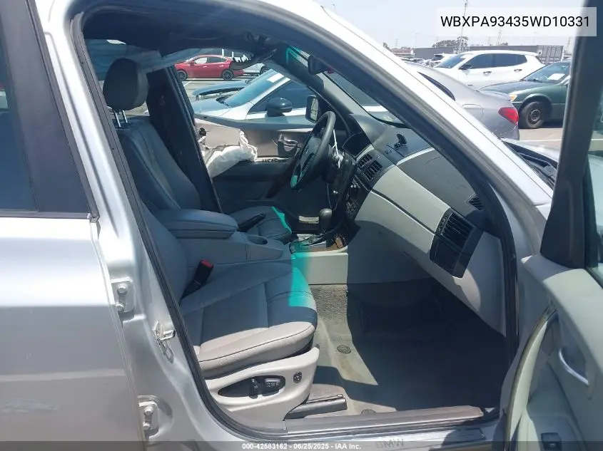 2005 BMW X3 3.0I VIN: WBXPA93435WD10331 Lot: 42583162