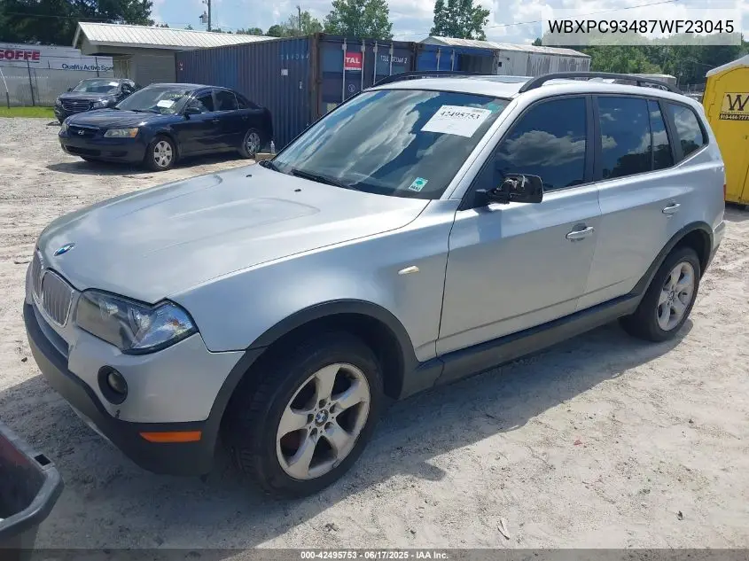 2007 BMW X3 3.0Si VIN: WBXPC93487WF23045 Lot: 42495753