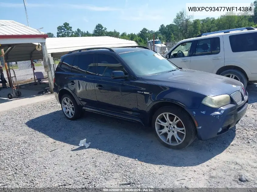 2007 BMW X3 3.0Si VIN: WBXPC93477WF14384 Lot: 42588818