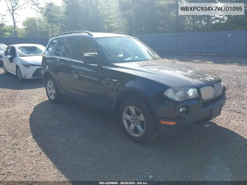 2007 BMW X3 3.0Si VIN: WBXPC934X7WJ01095 Lot: 42596666