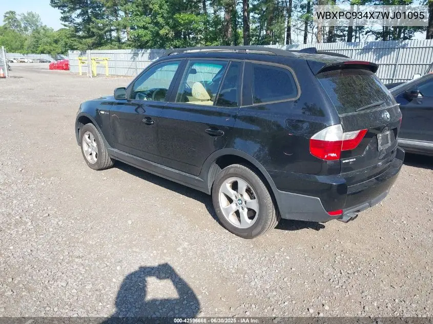 2007 BMW X3 3.0Si VIN: WBXPC934X7WJ01095 Lot: 42596666