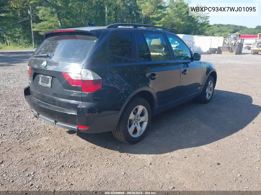 2007 BMW X3 3.0Si VIN: WBXPC934X7WJ01095 Lot: 42596666