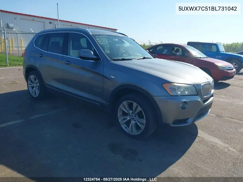 2011 BMW X3 xDrive35I VIN: 5UXWX7C51BL731042 Lot: 12324754