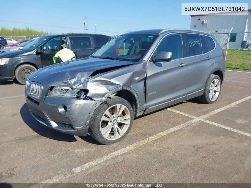 2011 BMW X3 xDrive35I VIN: 5UXWX7C51BL731042 Lot: 12324754