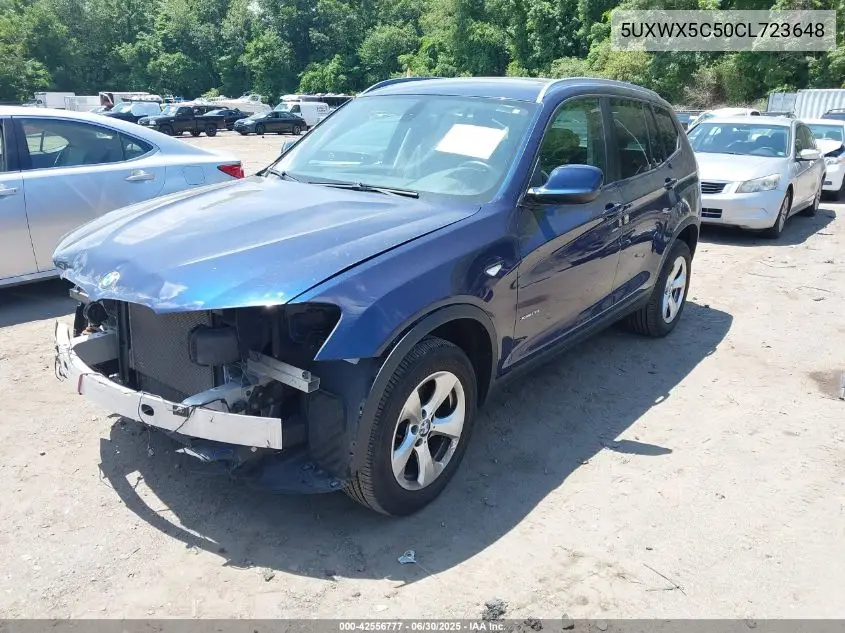 2012 BMW X3 xDrive28I VIN: 5UXWX5C50CL723648 Lot: 42556777