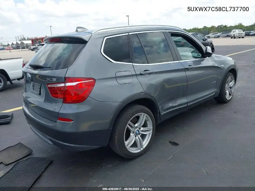 2012 BMW X3 xDrive35I VIN: 5UXWX7C58CL737700 Lot: 42625517