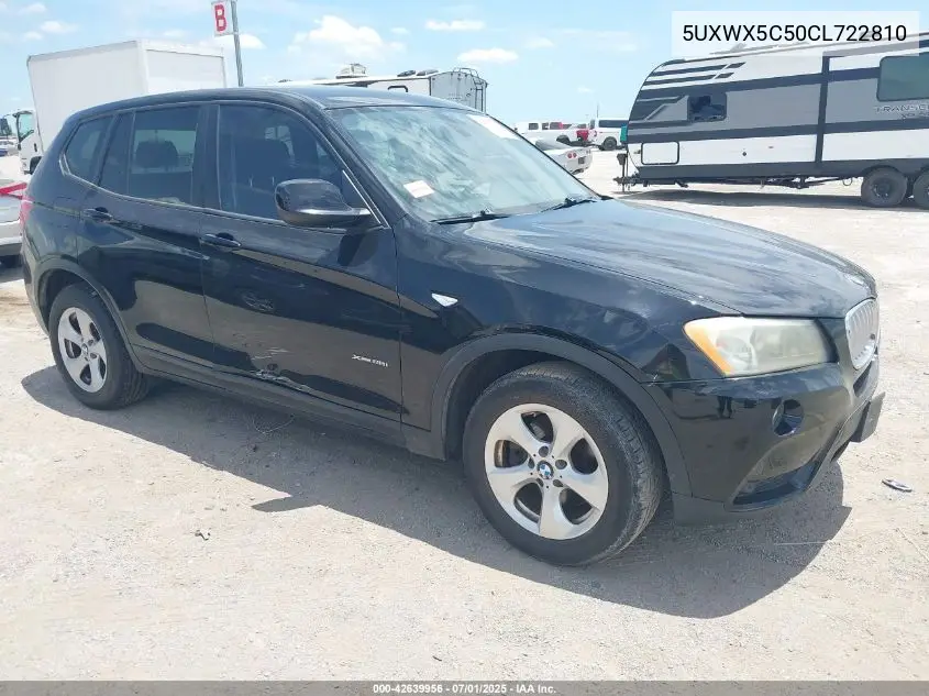 2012 BMW X3 xDrive28I VIN: 5UXWX5C50CL722810 Lot: 42639956