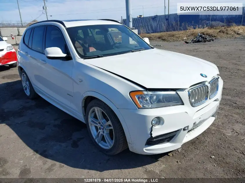 2013 BMW X3 xDrive35I VIN: 5UXWX7C53DL977061 Lot: 12287879