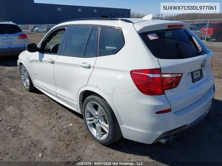 2013 BMW X3 xDrive35I VIN: 5UXWX7C53DL977061 Lot: 12287879