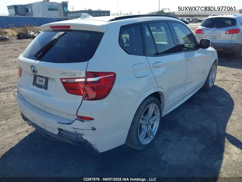 2013 BMW X3 xDrive35I VIN: 5UXWX7C53DL977061 Lot: 12287879